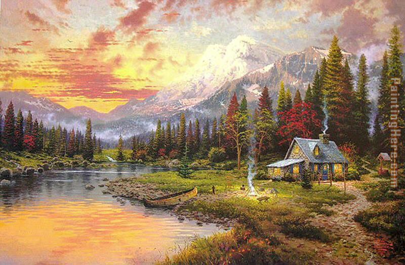 Beginning of a Perfect Evening I painting - Thomas Kinkade Beginning of a Perfect Evening I art painting